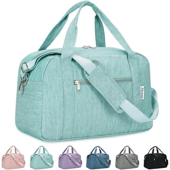 Small Duffel Bag for Traveling, Mint Green - Picture 1 of 6